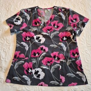 G T Performance women's Large floral scrub top EUC